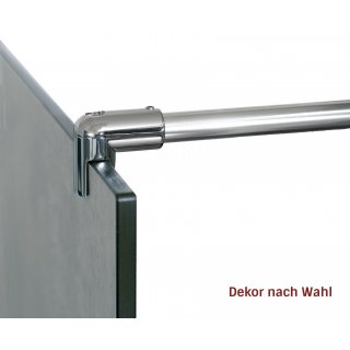 Freistehende Seitenwand 10 mm Kompakt, Breite 90 cm, Hhe 201 cm, Profile silber glnzend, schwarzer Kern, Dekor beidseitig Sichtbeton, Oberflche Feinstruktur